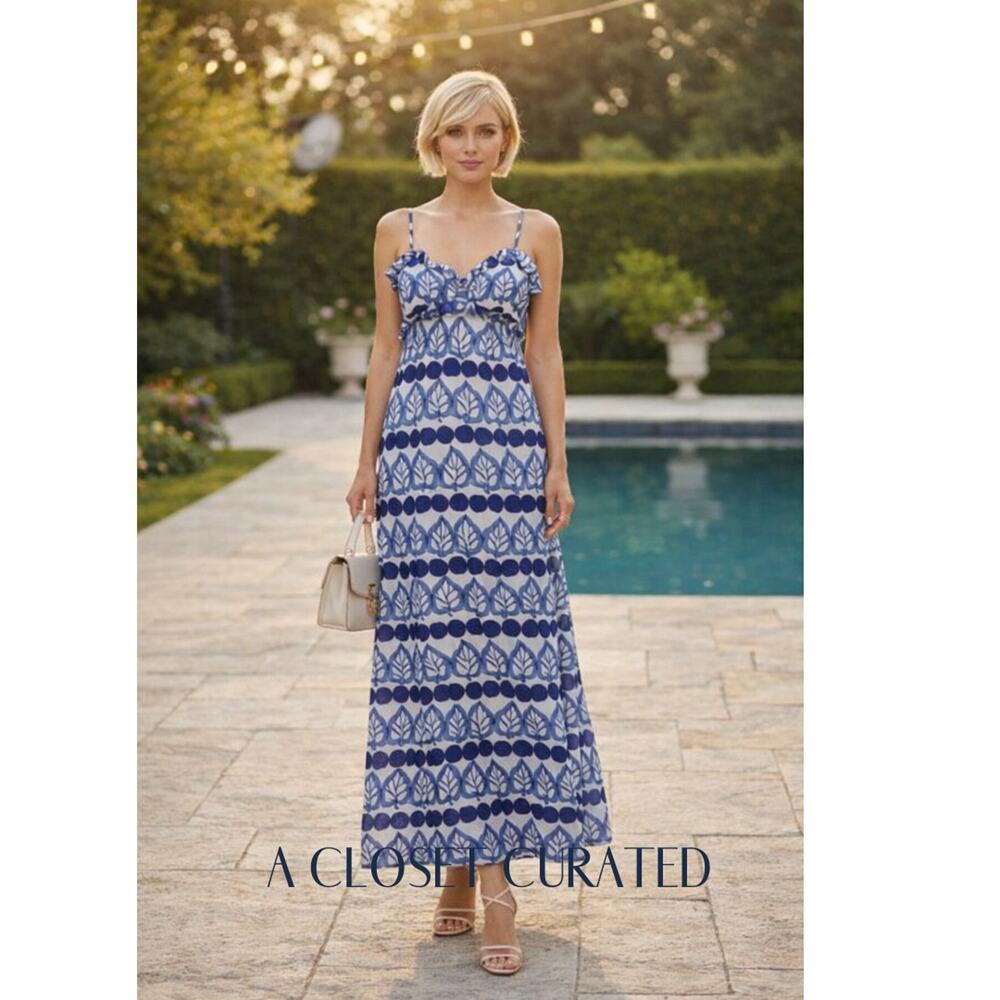 Kate Spade Madlyn Maxi Dress XS Bue NWT